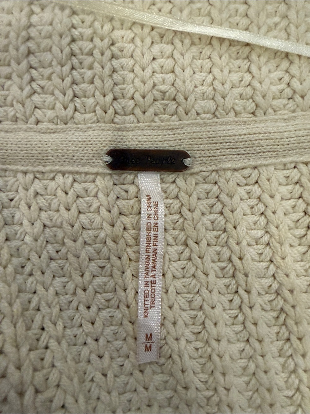 Free People Cream Chunky Cardigan Sweater - Picture 4 of 5